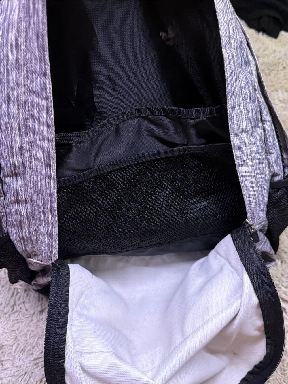 Victoria’s Secret PINK Campus Backpack Gray Black Logo School Travel Bag